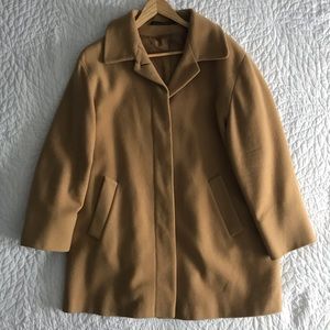 Vintage St. Michael Marks & Spencer Wool Camel Coat (Size UK 14)